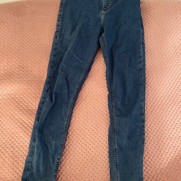 Topshop Dark Blue Joni Jeans - Picture 2 of 2